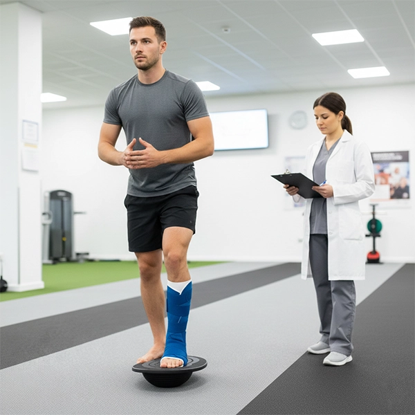 ارزیابی عملکردی ورزشکار پیش از بازگشت به مسابقه شامل تست تعادل و کنترل حرکتی با حمایت سافت‌کست