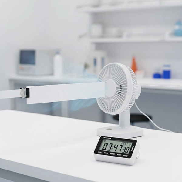 آزمون کنترل کیفیت زمان سخت‌شدن رزین با کرنومتر و نمونهٔ استاندارد